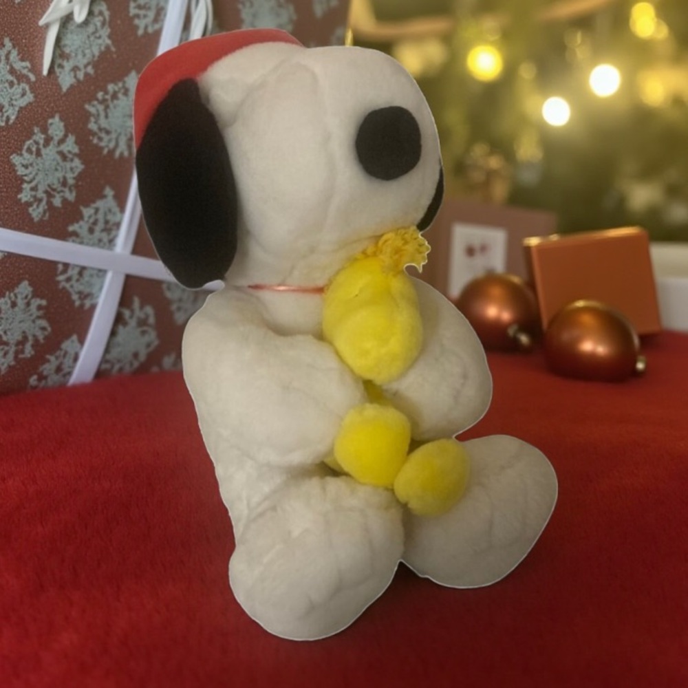 Vintage Hallmark Peanuts Snoopy & Woodstock Plush Toy Christmas